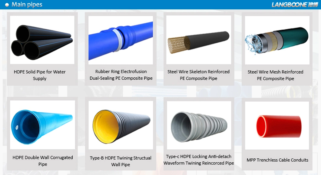 HDPE Krah Pipe and Fitting Corrugated Structure Wall Winding Pipe for Municipal
