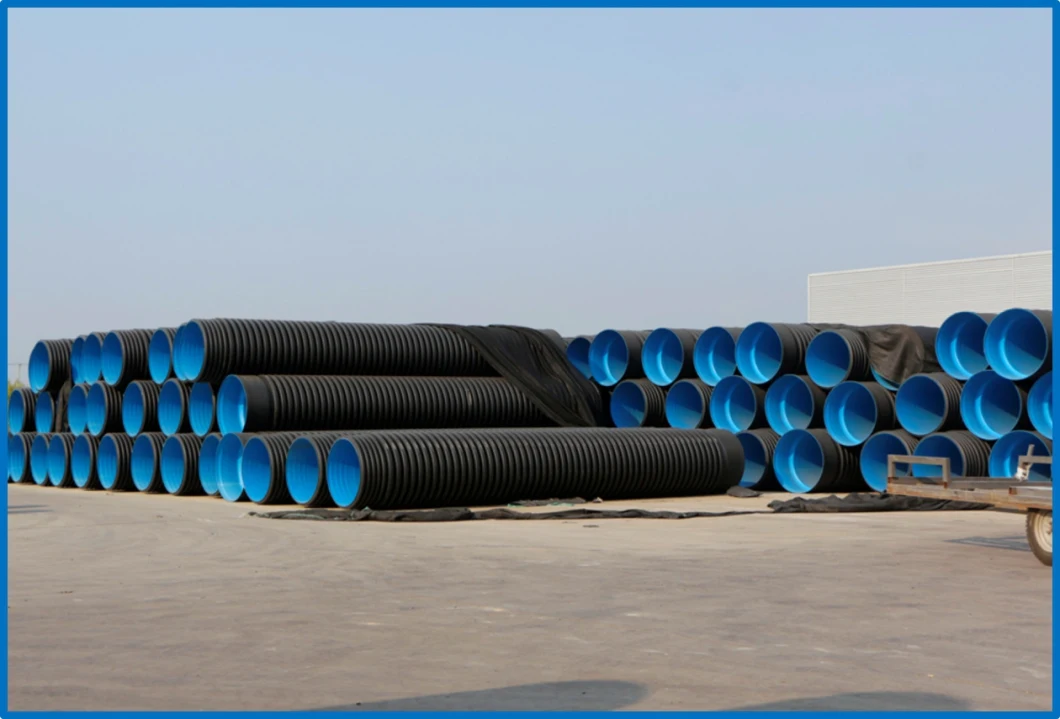 Manufacturer Sn8 Black HDPE Double Wall Corrugated Pipe PE Sewerage HDPE Pipe Drainage System Pipe