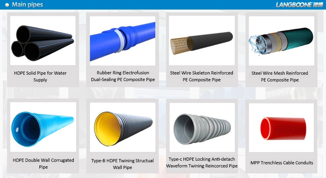 Sn16 Type-B HDPE Twining Structual Wall Pipe PE Drainage Pipeline Krah Pipe