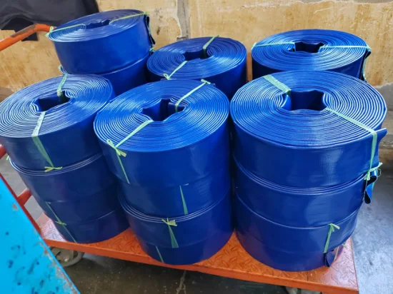 Prezzo del tubo di scarico del tubo di scarico dell'acqua piatto in PVC flessibile blu