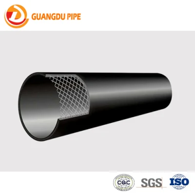 Tubo composito sotterraneo in plastica HDPE rinforzato con rete metallica in acciaio per l'approvvigionamento di gas e acqua